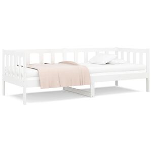 vidaXL Sof&aacute; cama sin colch&oacute;n madera maciza de pino blanco 90x190 cm