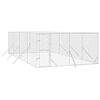 vidaXL Perrera de exterior acero galvanizado plateado 4x8x2 m