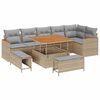 vidaXL Conjunto de sof&aacute; de jard&iacute;n 9 uds. 6-N&uacute;mero de plazas Beige