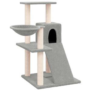 vidaXL Rascador para gatos con postes de sisal gris claro 82 cm