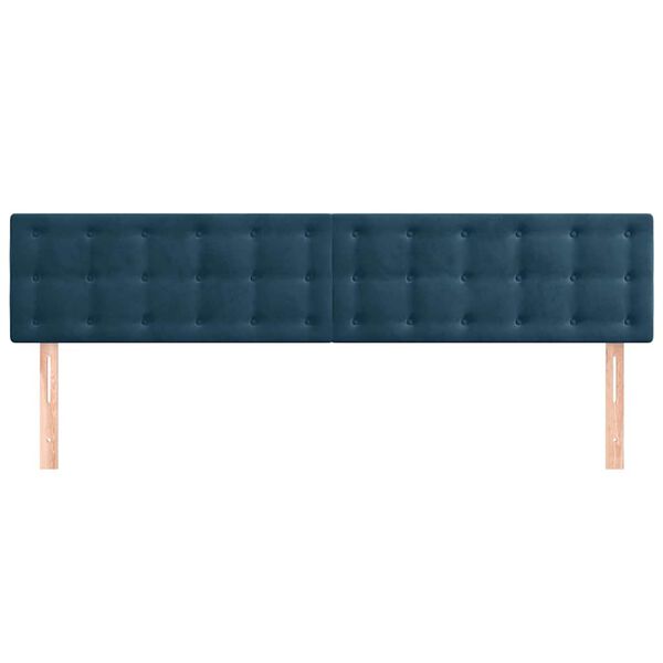 vidaXL Cabeceros 2 unidades de terciopelo azul oscuro 90x5x78/88 cm