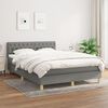 vidaXL Cama box spring con colch&oacute;n tela gris oscuro 140x190 cm