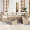 vidaXL Conjunto de sof&aacute; de jard&iacute;n 8 pcs Beige y Crema rat&aacute;n sint&eacute;tico