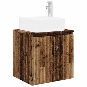 vidaXL Vanidad con Lavabo de Pared Madera envejecida 49,5 x 41 x 63 cm