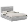vidaXL Cama con almacenamiento con cabecera Gris Sonoma 140 x 200 cm