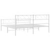 vidaXL Estructura cama sin colch&oacute;n con estribo metal blanco 193x203 cm