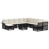 vidaXL Conjunto de sof&aacute;s de jard&iacute;n 12 pcs Negro y Blanco Crema