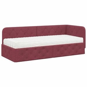 vidaXL Estructura de cama en esquina Rojo vino 80 x 200 cm tela