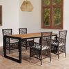 vidaXL Juego de comedor para jard&iacute;n 5 piezas marr&oacute;n