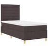 vidaXL Cama Box Spring LED con colch&oacute;n Marr&oacute;n Oscuro 80 x 200 cm tela