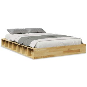 vidaXL Estructura de cama sin colch&oacute;n 120x200 cm madera maciza roble
