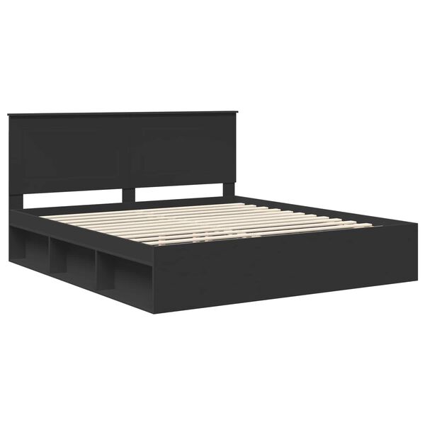 vidaXL Estructura de cama Negro 180 x 200 cm Madera de pino macizo