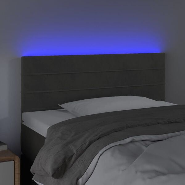 vidaXL Cabecero con LED de terciopelo gris oscuro 80x5x78/88 cm