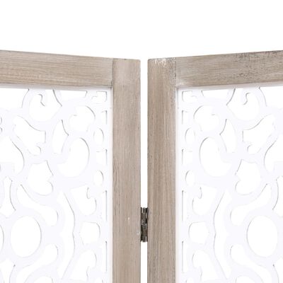 vidaXL Biombo de 5 paneles de madera maciza blanco 175x165 cm