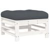 vidaXL Juego de muebles jard&iacute;n 5 piezas y cojines madera maciza blanco