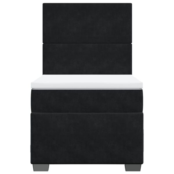vidaXL Cama box spring con colch&oacute;n terciopelo negro 90x200 cm