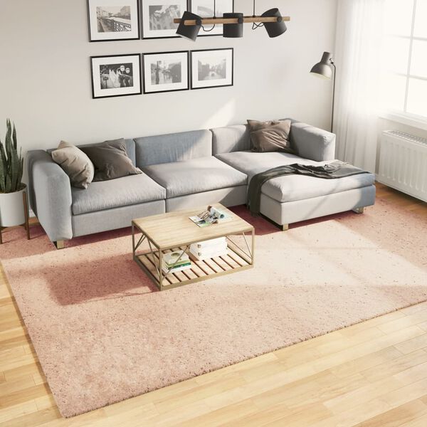 vidaXL Alfombra de pelo corto suave lavable HUARTE rosado 240x340 cm