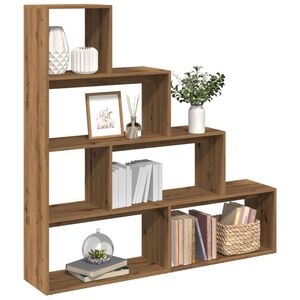 vidaXL Librer&iacute;a divisora 4 niveles roble artisan 143,5x29x143,5 cm