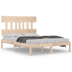 vidaXL Estructura de cama madera maciza de pino 140x190 cm