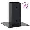 vidaXL Bases para postes cuadradas 4 uds. Antracita 61x61 mm