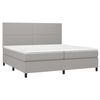 vidaXL Cama box spring con colch&oacute;n tela y LED gris claro 200x200 cm