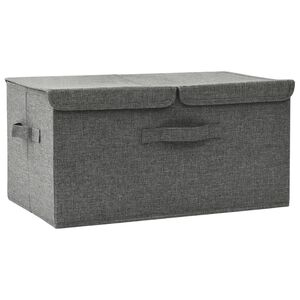 vidaXL Caja de almacenaje tela gris antracita 50x30x25 cm