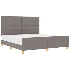 vidaXL Estructura de cama con cabecera Taup&eacute; 180 x 200 cm tela