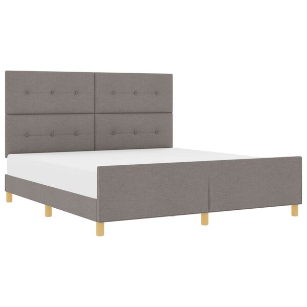 vidaXL Estructura de cama con cabecera Taup&eacute; 180 x 200 cm tela