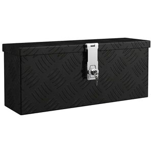 vidaXL Caja de almacenaje de aluminio negro 50x15x20,5 cm