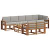 vidaXL Conjunto de sof&aacute;s de exterior 9 pcs Gris Natural y Claro