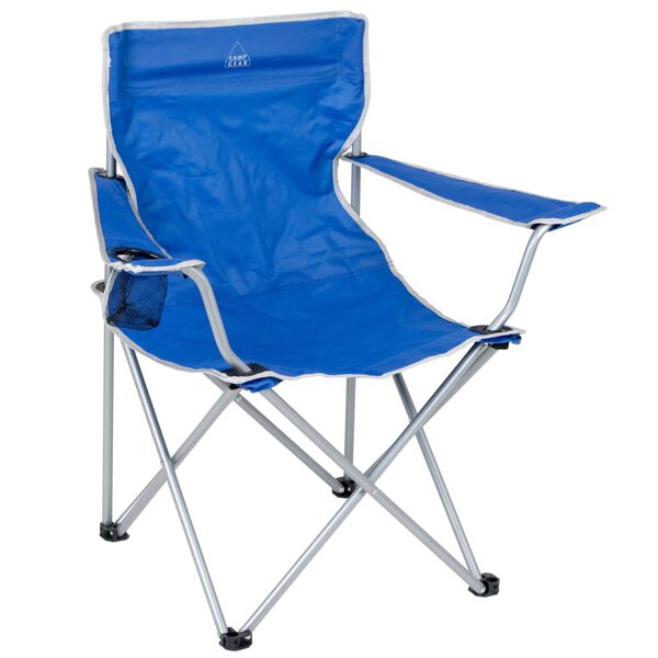 Bo-Camp Silla plegable de camping acero azul 1267188