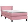 vidaXL Cama box spring con colch&oacute;n terciopelo rosa 100x220 cm