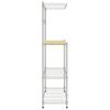 vidaXL Estante para microondas 4 niveles hierro cromado 90x35x150 cm