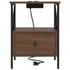 vidaXL Armario de Noche con caj&oacute;n Roble Marr&oacute;n 41,5 x 40,5 x 55 cm