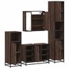 vidaXL Set de muebles baño 4 pzas madera contrachapada roble marrón