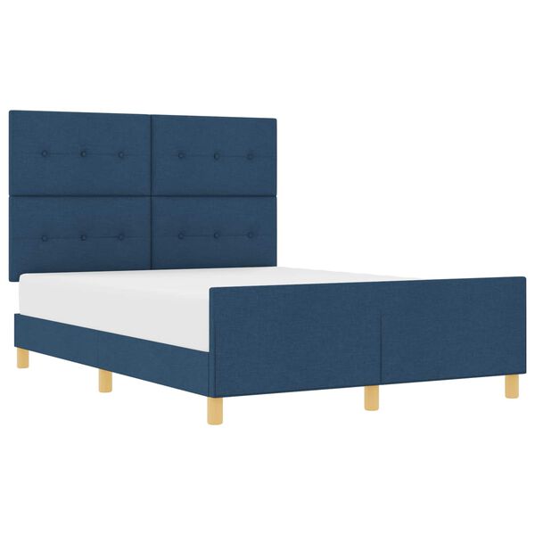vidaXL Estructura de cama con cabecera Azul 140 x 200 cm tela