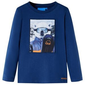 vidaXL Camiseta infantil de manga larga color azul vaquero 92