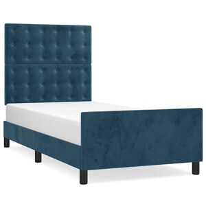 vidaXL Estructura de cama sin colch&oacute;n terciopelo azul oscuro 80x200 cm
