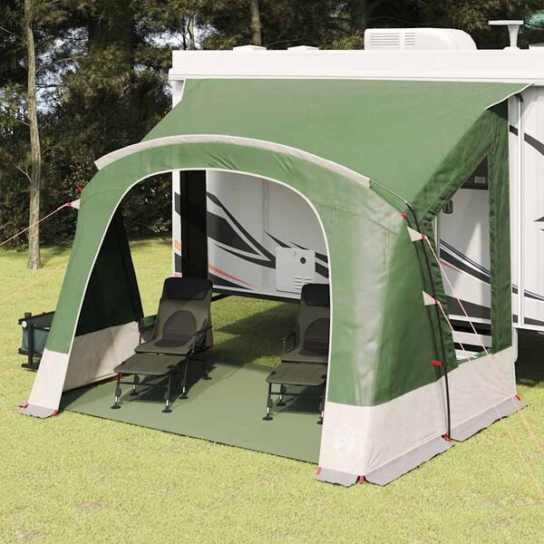 vidaXL Carpa Caravana para 3 Personas Verde 252 x 245 x 245 cm