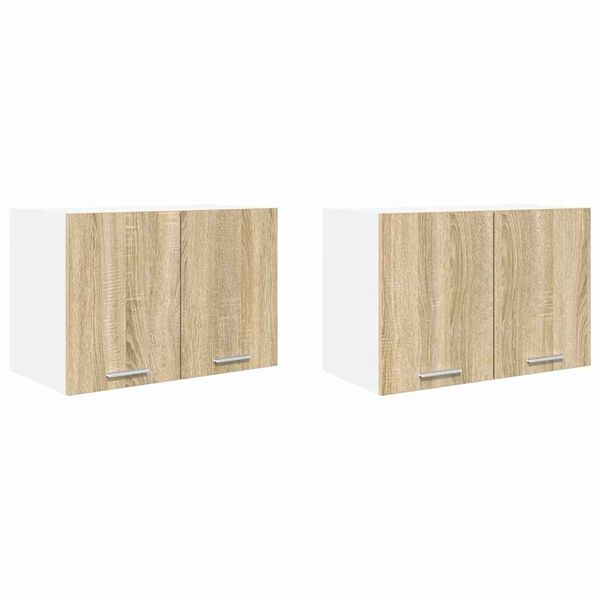 vidaXL Mueble colgante con puerta 2 pcs Roble Sonoma y 60 x 31 x 40 cm