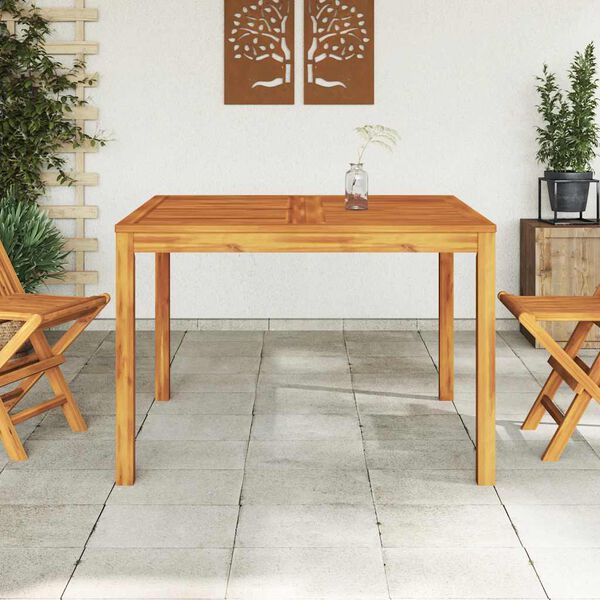 vidaXL Mesa de comedor de jard&iacute;n madera maciza de acacia 110x110x75 cm