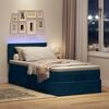 vidaXL Cama otomana con colch&oacute;n y LED terciopelo azul oscuro 80x200 cm