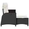 vidaXL Sof&aacute; de jard&iacute;n reclinable con cojines en forma de L rat&aacute;n negro