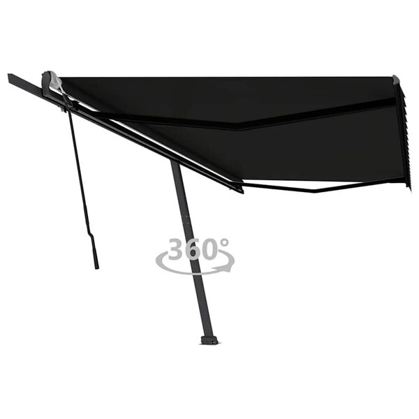 vidaXL Toldo de pie retr&aacute;ctil manual gris antracita 500x300 cm
