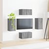 vidaXL Conjunto de mueble de TV 4 pcs Gris Sonoma Madera de ingenier&iacute;a