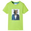 vidaXL Camiseta de manga corta infantil color lima 116