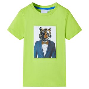 vidaXL Camiseta de manga corta infantil color lima 116