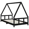 vidaXL Estructura de cama para ni&ntilde;os madera de pino negro 90x190 cm
