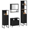 vidaXL Juego de muebles de ba&ntilde;o 4 pcs Roble Negro Madera contrachapada
