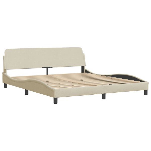 vidaXL Cama con colch&oacute;n Hvar de tela color crema 180x200 cm